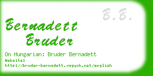 bernadett bruder business card